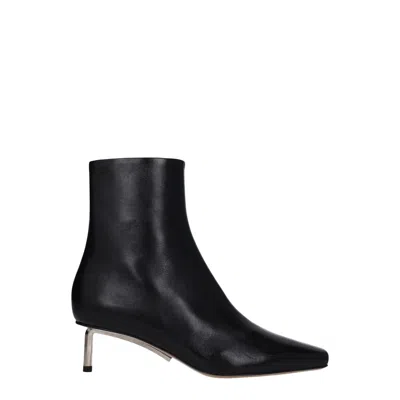 Off-white Black Leather Ankle Boots