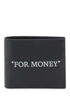 OFF-WHITE BLACK LEATHER BIFOLD WALLET FOR MEN