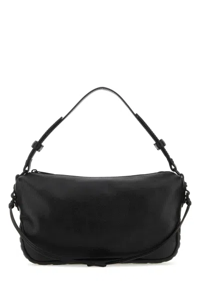 Off-white Black Leather Biker Tire Shoulder Bag