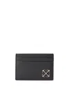 OFF-WHITE OFF-WHITE BLACK LEATHER CARDHOLDER WITH ARROWS