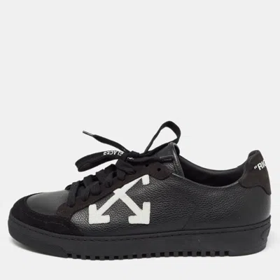Pre-owned Off-white Black Leather Carryover Sneakers Size 38