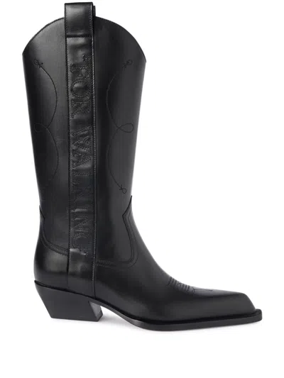 Off-white Black Leather For Walking Boots