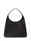 OFF-WHITE BLACK LEATHER HOBO HANDBAG WITH DETACHABLE POUCH IN SS24 SEASON