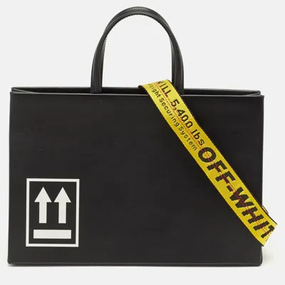 Pre-owned Off-white Black Leather Medium Box Tote