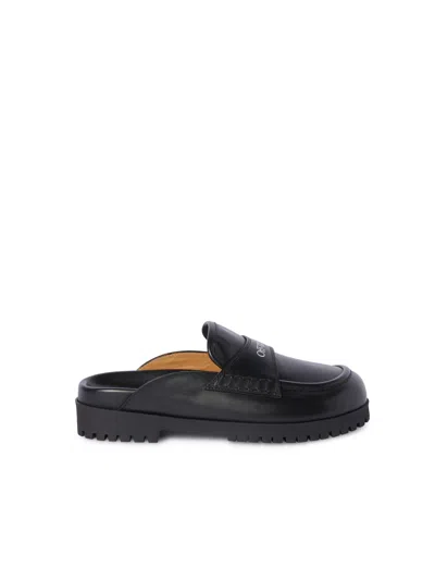 Off-white Black Leather O Slip-on Loafer