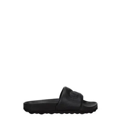 Off-white Black Leather Slipper