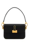 Off-white Black Leather Small Plain Binder Handbag