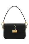 Off-white Off White Women Black Leather Small Plain Binder Handbag