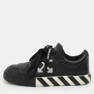 Off-white Black Leather Vulcanized Low Top Sneakers