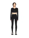 Off-white Logo Band Seamless Leggings With Stretch Fit In Black