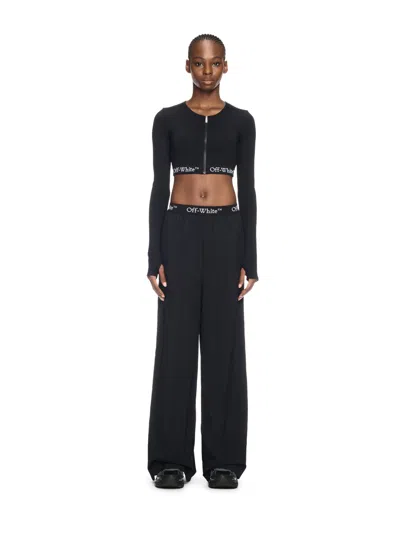 Off-white Black Logo Band Nylon Pants