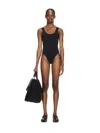 Off-white Logo-print Zip-up Swimsuit In Black