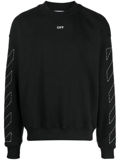 OFF-WHITE BLACK LOGO COTTON SWEATSHIRT
