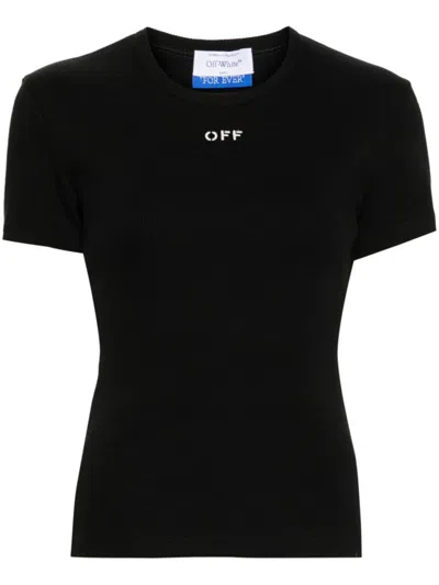 OFF-WHITE BLACK LOGO COTTON T-SHIRT