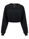 Off-white Cotton Sweatshirt With Frontal Logo In Black