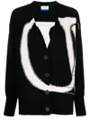 Off-white Woman Cardigan Black Size L Wool In 1004 Black White A