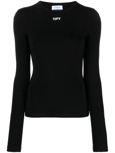 Off-white Black Logo Long Sleeve Off-stamp T-shirt For Women