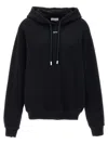Off-white Stamped Drawstring Hoodie With Kangaroo Pocket In Black