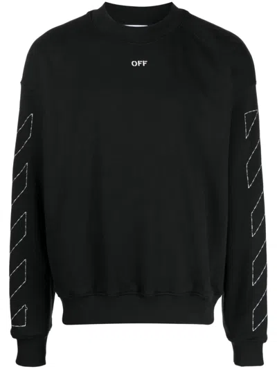 Off-white Logo Cotton Sweatshirt In Black