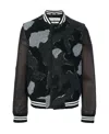 Off-white Black Logo-printed Baseball Coat In Black