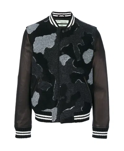 Off-white Black Logo-printed Baseball Coat
