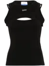 Off-white Slim Fit Black Top With Cut-out Design In Black