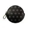 Off-white Black Logo Round Coin Pouch In Black