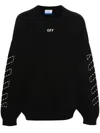 Off-white Diag Stripe Embroidered Jumper Black In Black
