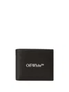 Off-white Off White™ Black Leather Bi Fold Wallet With Logo In Black