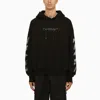OFF-WHITE BLACK LOGOED HOODIE WITH DIAG PRINT AND DRAWSTRING HOOD BY OFF-WHITE