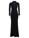 Off-white Off White High Neck Long Dress In Black