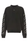 Off-white Felpa Oversize In Cotone Ardesia Uomo In Black