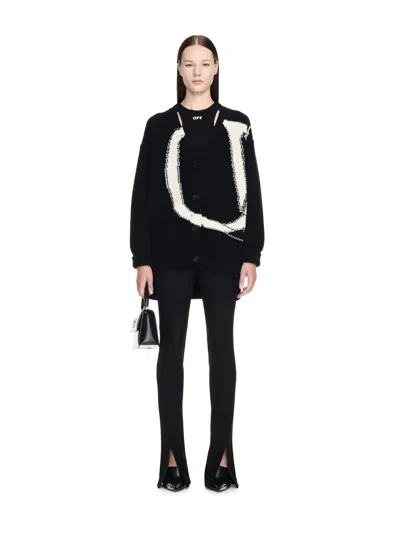 Off-white Black Maxi Logo Cardigan