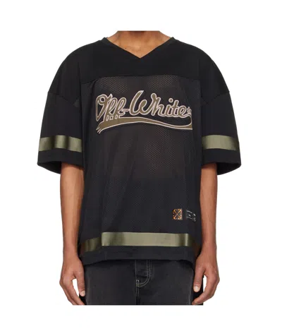 Off-white Black Mesh Football Jersey In Black - Winter