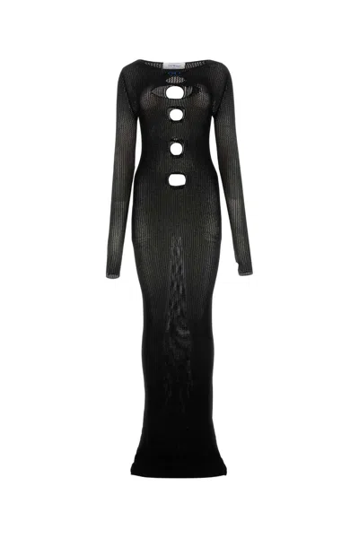 Off-white Black Mesh Long Dress