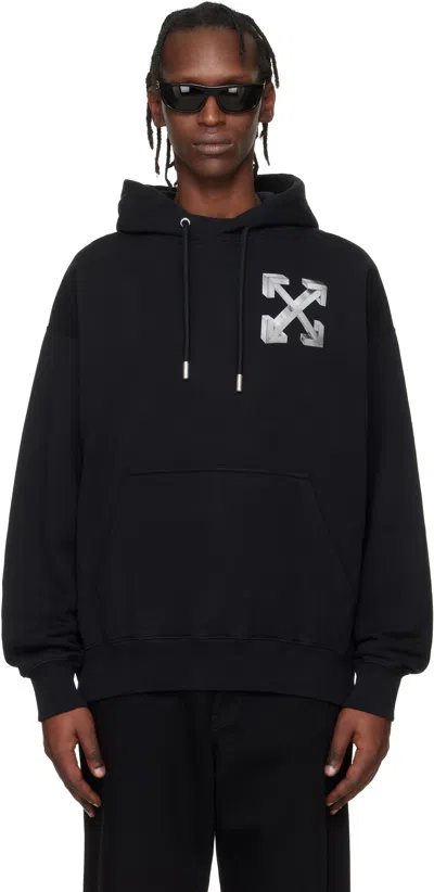 Off-white Drawstring Hooded Sweatshirt In Black