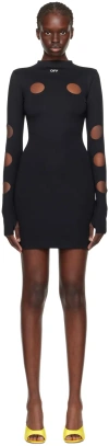 Off-white Black Meteor Minidress In Black White