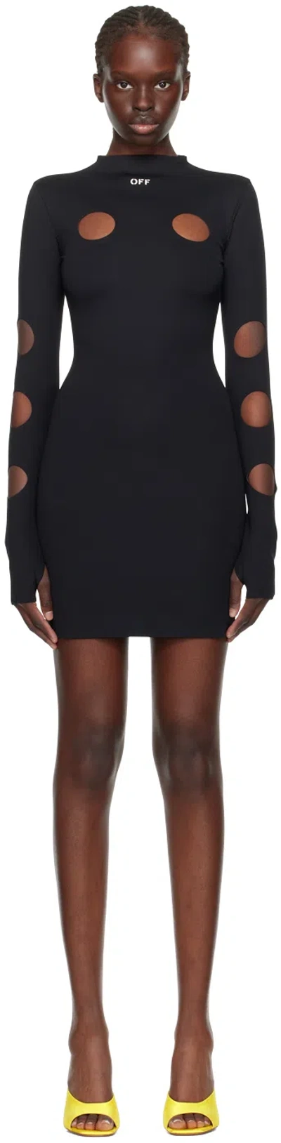Off-white Black Meteor Minidress In Black White
