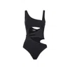 Off-white Meteor Swimsuit In Black For Women With Asymmetric Neckline And Cut-out Details In Black
