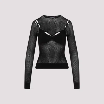 OFF-WHITE BLACK NET ARROW BRALETTE TOP