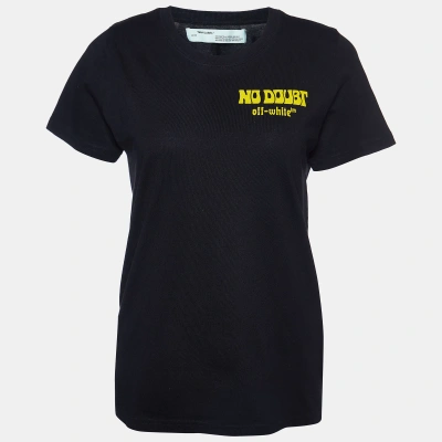 Pre-owned Off-white Black No Doubt Print Cotton Crew Neck T-shirt Xs