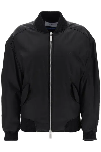 OFF-WHITE OFF-WHITE BLACK NYLON BLEND BOMBER JACKET