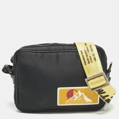 Pre-owned Off-white Black Nylon Puffy Logo Patch Crossbody Bag