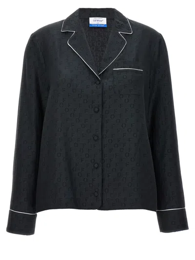 OFF-WHITE BLACK OFF JAQUARD PAJAMA SHIRT