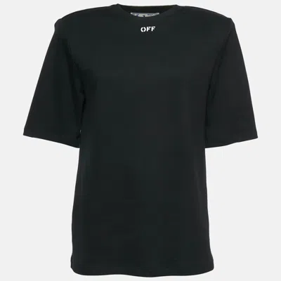Pre-owned Off-white Black Off Print Cotton Crew Neck T-shirt M