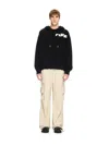 Off-white Drawstring Hooded Sweater With Pouch Pocket And Logo Prints In Black