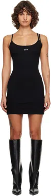 Off-white Black Off Stamp Basic Rib Tank Minidress In Black