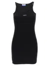 Off-white Sleek Rowing Form Fitting Polyamide Mini Dress In Black