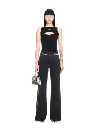 Off-white Black Off Stamp Ribbed Row Top