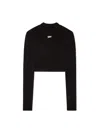 Off-white Black Off Stamp Sec Skin L/s Crop Turtleneck In Black